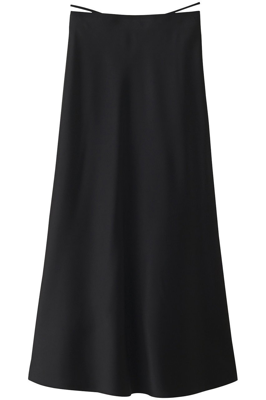 【クラネ/CLANE】のLOW WAIST SATIN SKIRT スカート インテリア・キッズ・メンズ・レディースファッション・服の通販 founy(ファウニー) 　ファッション　Fashion　レディースファッション　Fashion for Women　スカート　Skirts　ロングスカート　Long Skirts / Maxi & Midi Skirts　サテン　Satin, Glossy Fabric　フィット　Fit, Slim Fit　フレア　Flare, Flared　リボン　Ribbon, Bow　ロング　Long, Long-Length　エレガント 上品　Elegant　ブラック|ID: prp329100003428157 ipo3291000000036798631