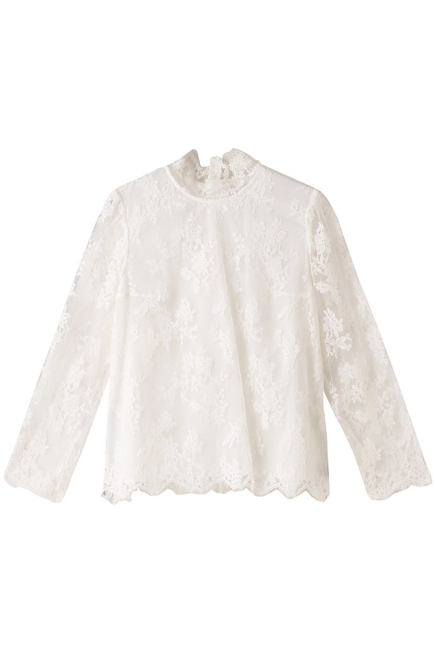 【ビリティス ディセッタン/Bilitis dix-sept ans】のリバーレースブラウス インテリア・キッズ・メンズ・レディースファッション・服の通販 founy(ファニー) 　ファッション　Fashion　レディースファッション　Fashion for Women　トップス・カットソー　Cut & Sew Tops　シャツ・ブラウス・オフィスカジュアル　Elegant Blouses & Button-Ups　オケージョン　Occasion Wear　スタンド　Stand Collar, Upright Stand　スリーブ　Sleeve, Long Sleeve / Short Sleeve　トレンド　Trend, Trending Now　フラワー　Flower, Floral　モチーフ　Motif, Design Theme　レース　Lace, Lace Fabric　ロング　Long, Long-Length　アイボリー|ID: prp329100003441450 ipo3291000000036725908