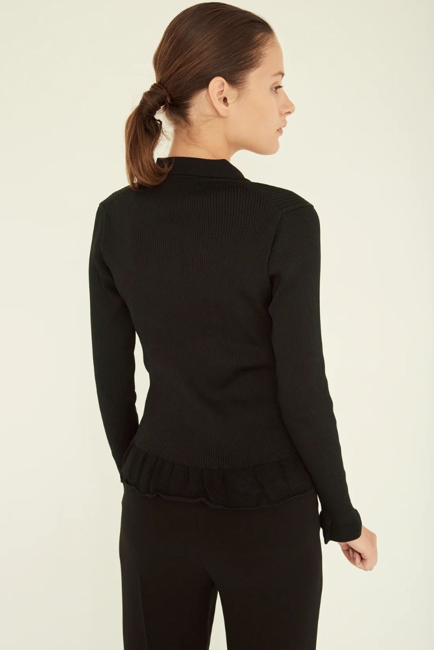 【エムダブリュー/MW】のリサイクル ポリエステル フリルリブ ニット 人気、トレンドファッション・服の通販 founy(ファニー) 　ファッション　Fashion　レディースファッション　Fashion for Women　トップス・カットソー　Cut & Sew Tops　ニット　Knit Tops & Sweaters　カジュアルプルオーバー・ニットトップス　Pullovers & Knit Tops / Casual Pullovers　パール　Pearl, Pearl Accent　ビンテージ　Vintage, Retro Style　フィット　Fit, Slim Fit　フリル　Frill, Ruffle　リュクス　Luxury, Elegant, High-End, Chic　エレガント 上品　Elegant　other-7|ID: prp329100003445481 ipo3291000000032957660