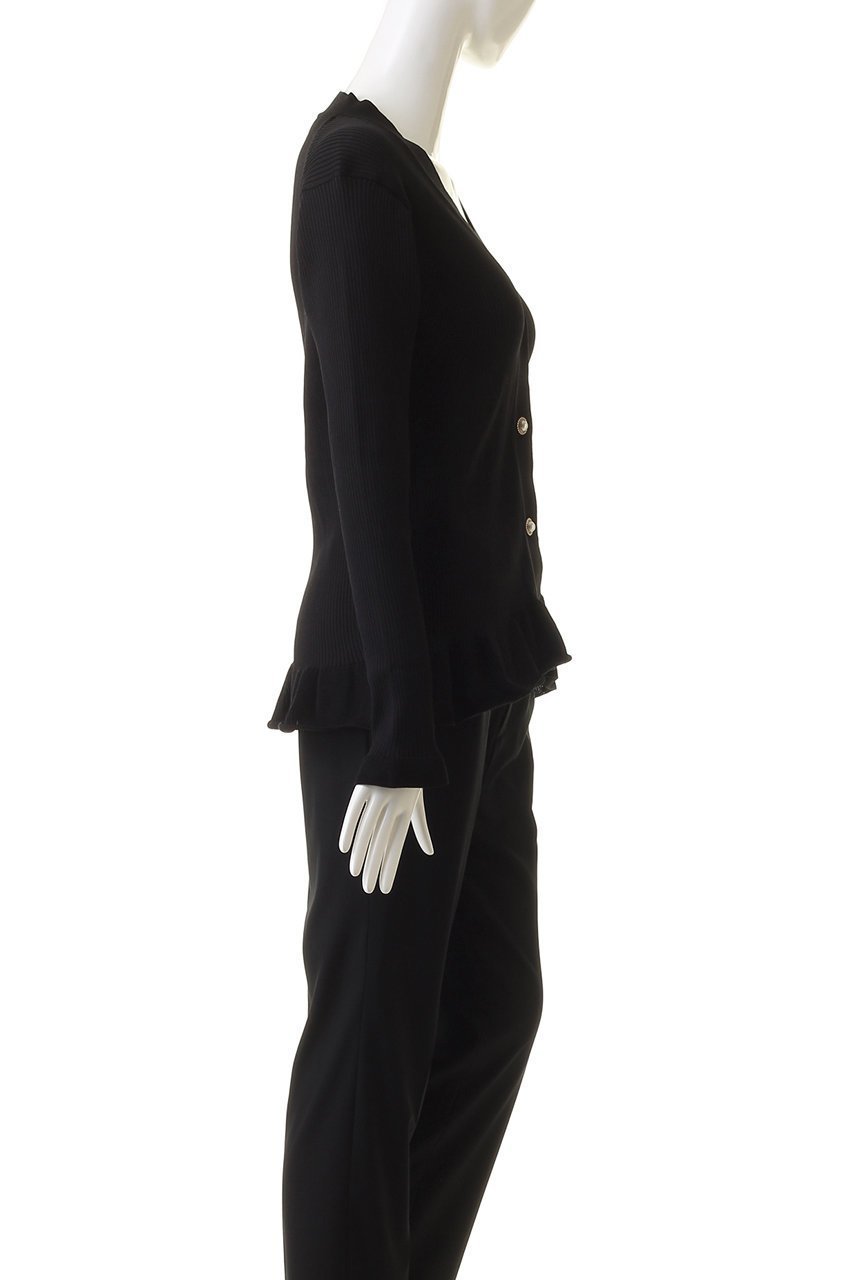 【エムダブリュー/MW】のリサイクル ポリエステル フリルリブ カーディガン 人気、トレンドファッション・服の通販 founy(ファニー) 　ファッション　Fashion　レディースファッション　Fashion for Women　トップス・カットソー　Cut & Sew Tops　ニット　Knit Tops & Sweaters　カーディガン・羽織り　Layered Style Cardigans　カーディガン　Cardigan, Knitwear　パール　Pearl, Pearl Accent　ビンテージ　Vintage, Retro Style　フリル　Frill, Ruffle　リュクス　Luxury, Elegant, High-End, Chic　エレガント 上品　Elegant　other-3|ID: prp329100003445482 ipo3291000000032956503