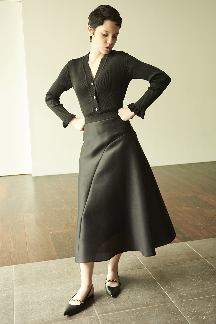 【エムダブリュー/MW】のリサイクル ポリエステル フリルリブ カーディガン 人気、トレンドファッション・服の通販 founy(ファニー) 　ファッション　Fashion　レディースファッション　Fashion for Women　トップス・カットソー　Cut & Sew Tops　ニット　Knit Tops & Sweaters　カーディガン・羽織り　Layered Style Cardigans　カーディガン　Cardigan, Knitwear　パール　Pearl, Pearl Accent　ビンテージ　Vintage, Retro Style　フリル　Frill, Ruffle　リュクス　Luxury, Elegant, High-End, Chic　エレガント 上品　Elegant　other-7|ID: prp329100003445482 ipo3291000000032956521