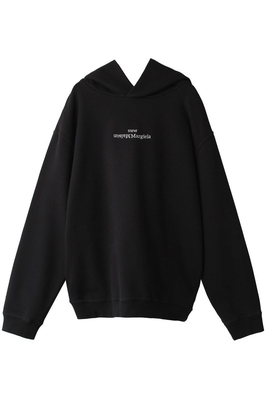 【メゾン マルジェラ/MAISON MARGIELA / MEN】の【MEN】ロゴフーディースウェット インテリア・キッズ・メンズ・レディースファッション・服の通販 founy(ファウニー) 　ファッション　Fashion　メンズファッション　Fashion for Men　トップス・カットソー　Cut & Sew Tops　パーカー・フーディー / カジュアルコーデ　Hoodies & Parkas　メンズシャツ　Shirts　シンプル　Simple, Minimal　スラックス　Slacks, Dress Pants　スリーブ　Sleeve, Long Sleeve / Short Sleeve　デニム　Denim, Jeans Material　ロング　Long, Long-Length　ブラック/ホワイトエンブロイダリー|ID: prp329100003449944 ipo3291000000036989498