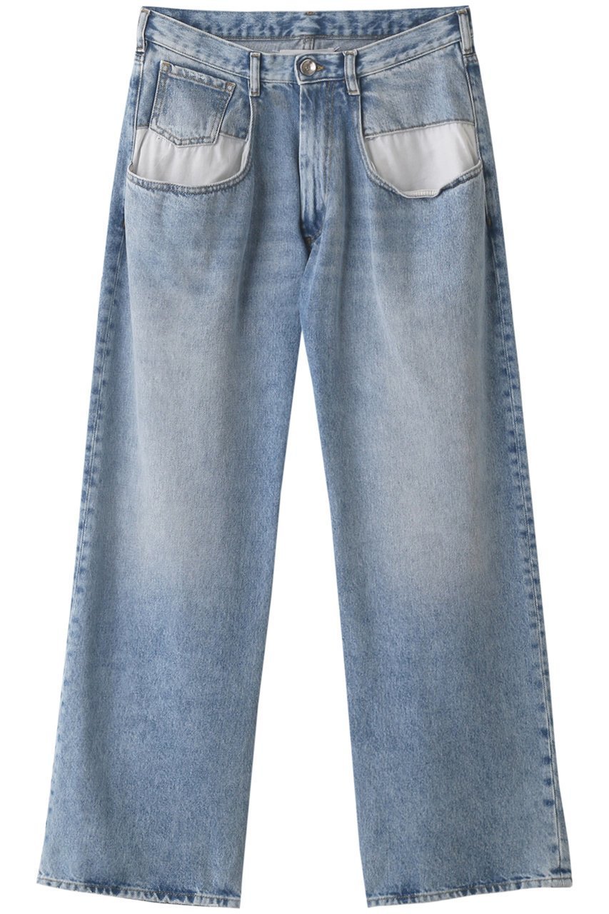 【メゾン マルジェラ/MAISON MARGIELA / MEN】の【MEN】ストレートジーンズ コントラストポケット付き インテリア・キッズ・メンズ・レディースファッション・服の通販 founy(ファウニー) 　ファッション　Fashion　メンズファッション　Fashion for Men　ボトムス　Bottoms　デニムパンツ・ジーンズ　Denim Pants　ジーンズ　Jeans, Denim Pants　ストレート　Straight, Straight Cut　デニム　Denim, Jeans Material　ベーシック　Basic, Essential　ポケット　Pocket, Pocket Detail　ロング　Long, Long-Length　定番　Standard, Basic Item　ブルー|ID: prp329100003449946 ipo3291000000036864679