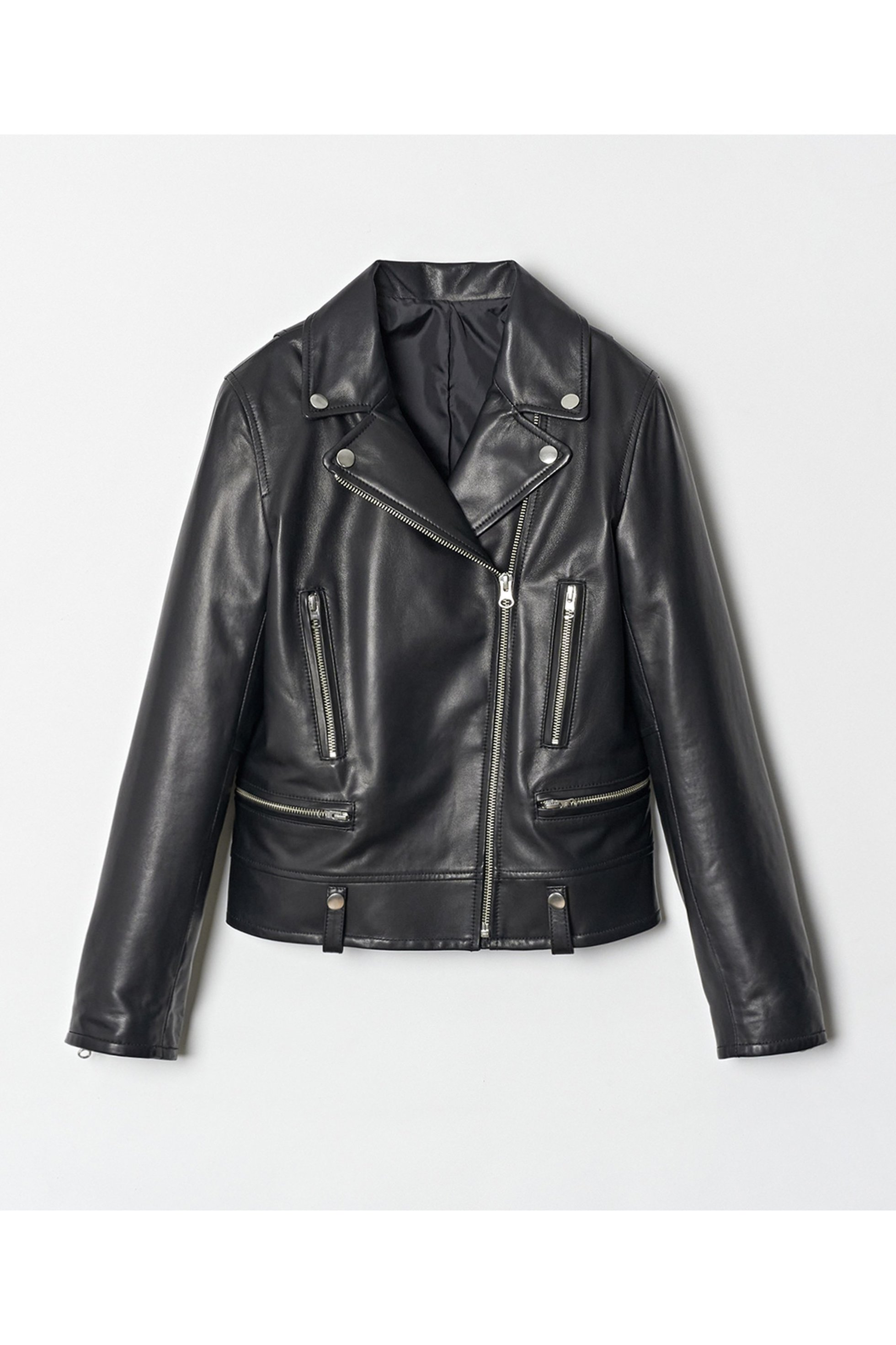 【アルアバイル/allureville】のシープレザーライダース インテリア・キッズ・メンズ・レディースファッション・服の通販 founy(ファニー) ファッション Fashion レディースファッション Fashion for Women アウター Coat / Outerwear Collection レディースジャケット・軽アウター Jackets ライダースジャケット / レザースタイル Riders Jackets & Biker Style インナー Innerwear コンパクト Compact, Small Size サテン Satin, Glossy Fabric ジャケット Jacket, Outerwear パターン Pattern, Design Print ベーシック Basic, Essential ライダースジャケット Riders, Biker Jacket エレガント 上品 Elegant ブラック|ID: prp329100003450052 ipo3291000000036065058