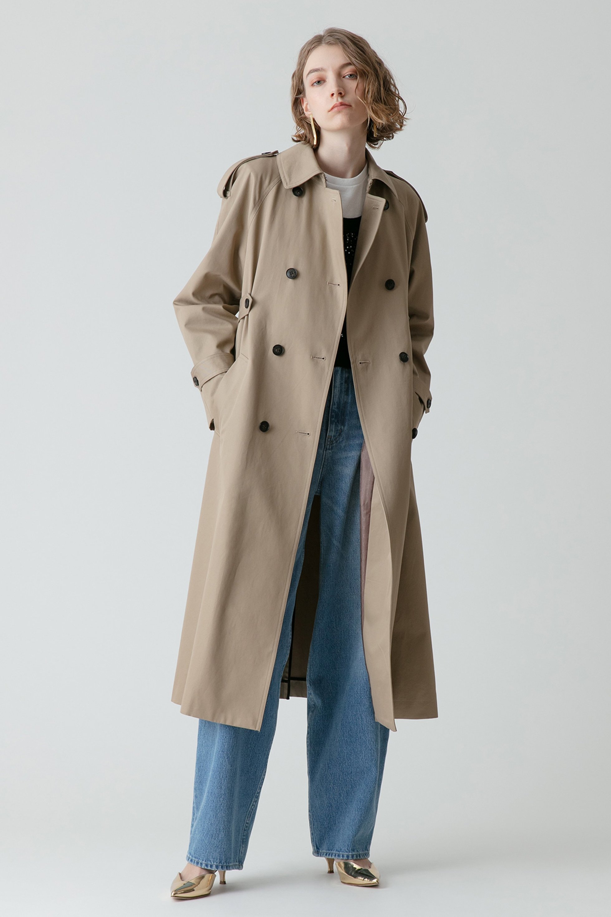 【アルアバイル/allureville】のFINXギャバトレンチコート 人気、トレンドファッション・服の通販 founy(ファニー) 　ファッション　Fashion　レディースファッション　Fashion for Women　アウター　Coat / Outerwear Collection　コート・ロングコート・ピーコート　Long Coats, Peacoats & More　トレンチコート / 春秋の定番アウター　Trench Coats　ドレス　Dress, One-Piece　バランス　Balance, Style Balance　フロント　Front, Front Design　ロング　Long, Long-Length　再入荷　Restock / Back in Stock　other-8|ID: prp329100003450053 ipo3291000000032928689