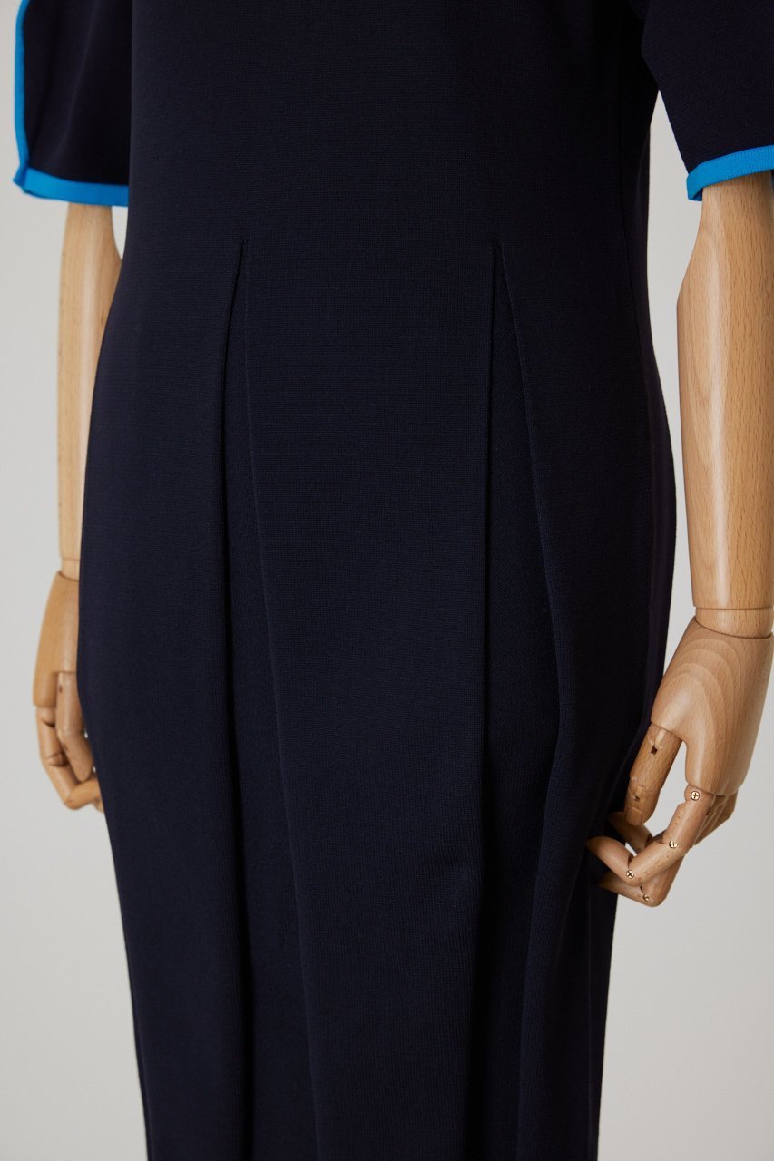 【リムアーク/RIM.ARK】のCurve line sleeve knit OP/ニットワンピース 人気、トレンドファッション・服の通販 founy(ファニー) 　ファッション　Fashion　レディースファッション　Fashion for Women　ワンピース　Dresses　ニットワンピース　Knit Dresses　チュニック　Tunic Tops & Dresses　スリーブ　Sleeve, Long Sleeve / Short Sleeve　チュニック　Tunic, Long Top　パイピング　Piping, Trim Design　フレア　Flare, Flared　ロング　Long, Long-Length　other-7|ID: prp329100003456716 ipo3291000000032888247
