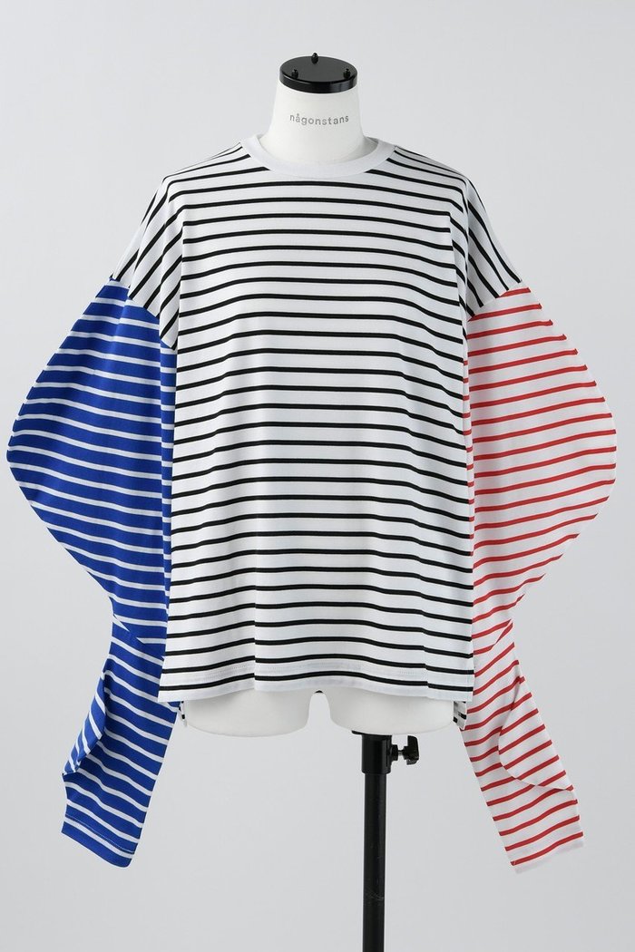 【ナゴンスタンス/nagonstans】のMIX Border Twist Sleeve ロングTシャツ インテリア・キッズ・メンズ・レディースファッション・服の通販 founy(ファニー) https://founy.com/ ファッション Fashion レディースファッション WOMEN トップス・カットソー Tops/Tshirt シャツ/ブラウス Shirts/Blouses ロング / Tシャツ T-Shirts カットソー Cut and Sewn サロペット Overalls スリーブ Sleeve ボーダー Border モチーフ Motif ロング Long |ID: prp329100003456729 ipo3291000000022888604