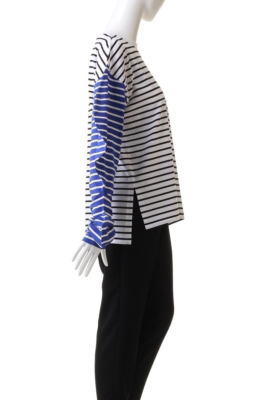 【ナゴンスタンス/nagonstans】のMIX Border Twist Sleeve ロングTシャツ 人気、トレンドファッション・服の通販 founy(ファニー) 　ファッション　Fashion　レディースファッション　WOMEN　トップス・カットソー　Tops/Tshirt　シャツ/ブラウス　Shirts/Blouses　ロング / Tシャツ　T-Shirts　カットソー　Cut and Sewn　サロペット　Overalls　スリーブ　Sleeve　ボーダー　Border　モチーフ　Motif　ロング　Long　other-3|ID: prp329100003456729 ipo3291000000031403850