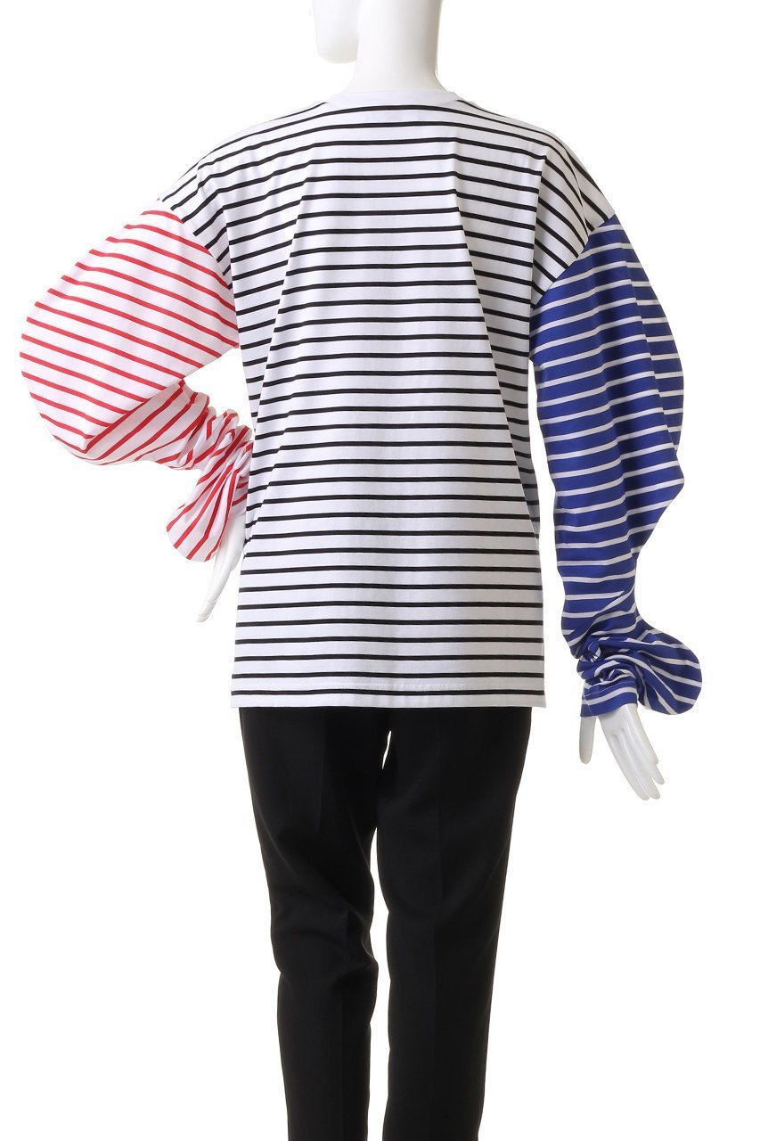 【ナゴンスタンス/nagonstans】のMIX Border Twist Sleeve ロングTシャツ 人気、トレンドファッション・服の通販 founy(ファニー) 　ファッション　Fashion　レディースファッション　WOMEN　トップス・カットソー　Tops/Tshirt　シャツ/ブラウス　Shirts/Blouses　ロング / Tシャツ　T-Shirts　カットソー　Cut and Sewn　サロペット　Overalls　スリーブ　Sleeve　ボーダー　Border　モチーフ　Motif　ロング　Long　other-4|ID: prp329100003456729 ipo3291000000031403851