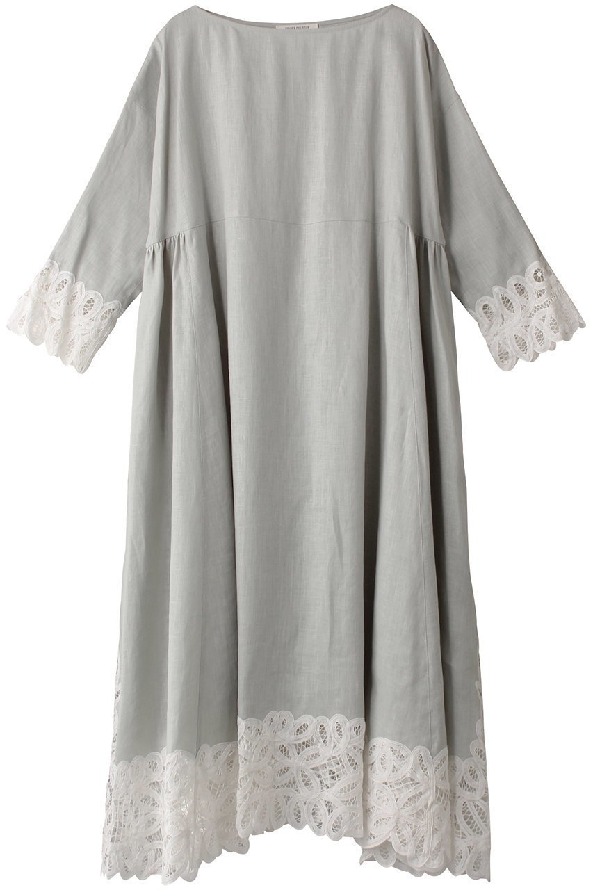 【ハウス オブ ロータス/HOUSE OF LOTUS】のバテンレースワンピース インテリア・キッズ・メンズ・レディースファッション・服の通販 founy(ファニー) 　ファッション　Fashion　レディースファッション　Fashion for Women　ワンピース　Dresses　チュニック　Tunic Tops & Dresses　ジュエリー　Jewelry, Accessories　セットアップ　Set-Up, Coordinated Outfit　チュニック　Tunic, Long Top　デニム　Denim, Jeans Material　リネン　Linen, Linen Fabric　リボン　Ribbon, Bow　リラックス　Relax, Relaxed Fit　レース　Lace, Lace Fabric　エレガント 上品　Elegant　グレー|ID: prp329100003463566 ipo3291000000032902925