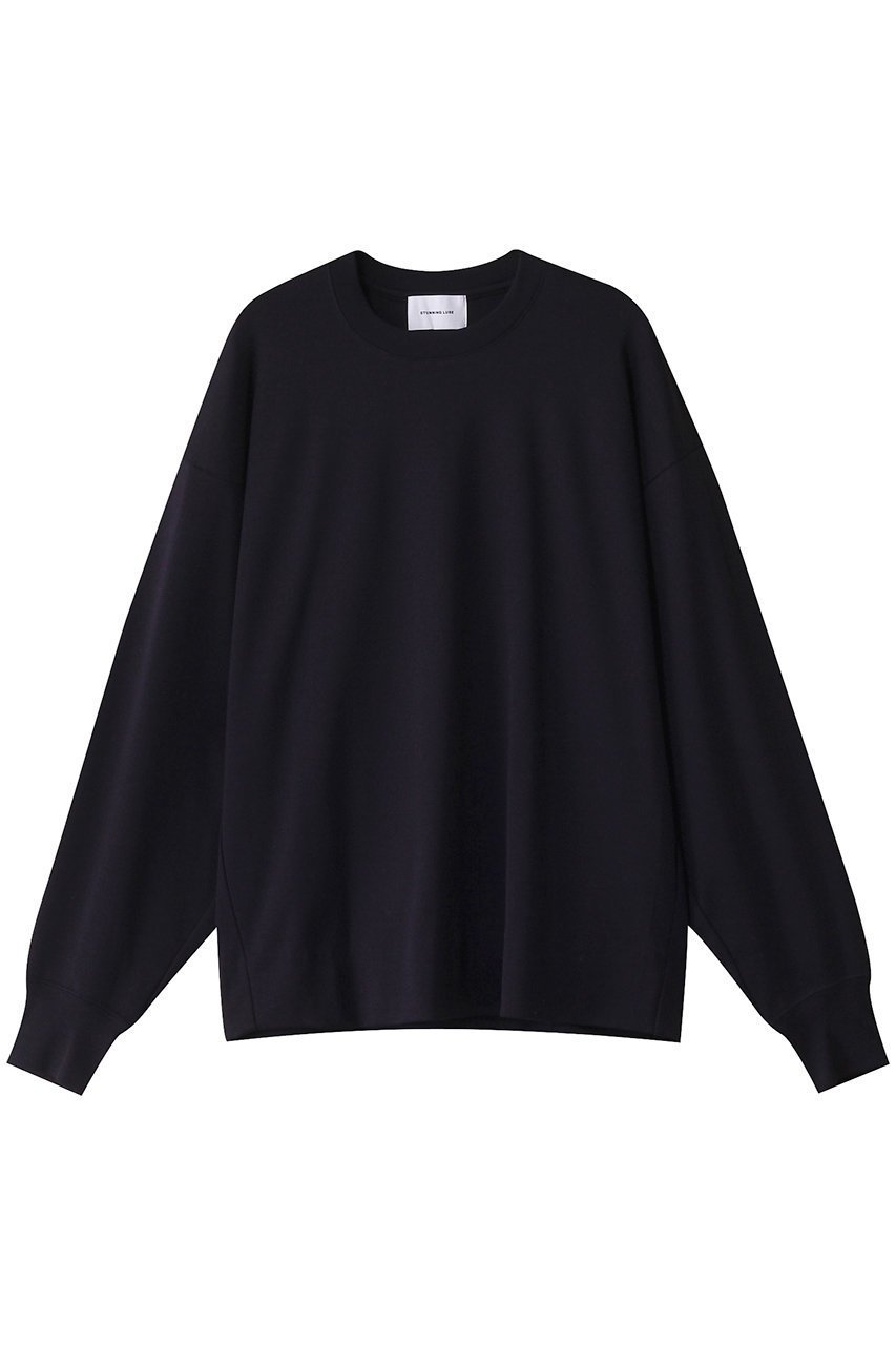 【スタニングルアー/STUNNING LURE】のrスムースボクシープルオーバー インテリア・キッズ・メンズ・レディースファッション・服の通販 founy(ファニー) 　ファッション　Fashion　レディースファッション　Fashion for Women　トップス・カットソー　Cut & Sew Tops　シャツ・ブラウス・オフィスカジュアル　Elegant Blouses & Button-Ups　レディースパーカー・カジュアルフーディー　Casual Hoodies & Sweatshirts　ロングTシャツ・Tシャツ　Longline T-Shirts & Tees　カジュアルプルオーバー・ニットトップス　Pullovers & Knit Tops / Casual Pullovers　スウェット・クルーネックトップス　Sweatshirts & Crewnecks / Relaxed Fit Sweat Tops　カットソー・ベーシックTシャツ　Cut-and-Sewn Tops / Stretch Tees & Basics　エレガント 上品　Elegant　ネイビー|ID: prp329100003476595 ipo3291000000036236360