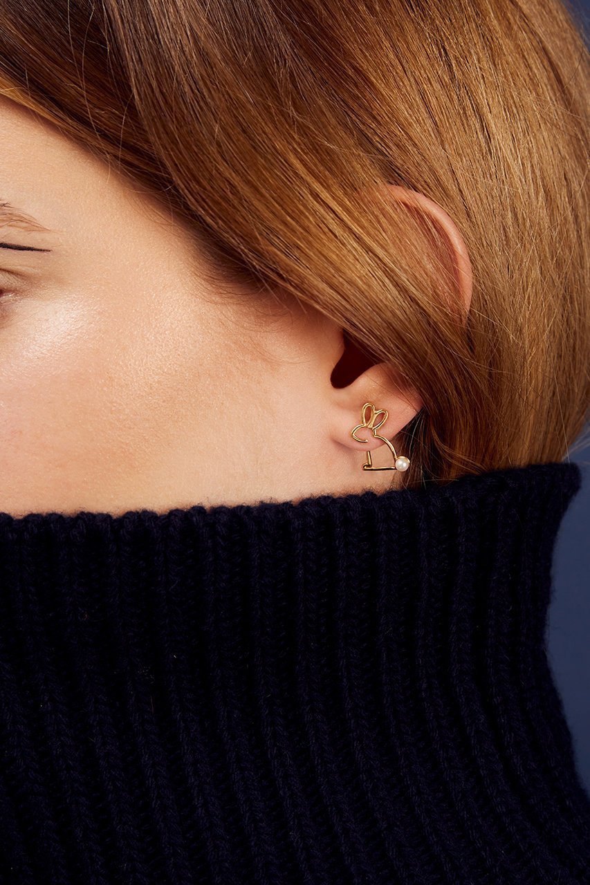 【アリータ/ALIITA】のLITTLE RABBIT WITH PEARL ピアス(左耳用) 人気、トレンドファッション・服の通販 founy(ファニー) ファッション Fashion レディースファッション Fashion for Women ジュエリー Jewelry ファッションリング Fashion Rings イヤリング・フープ・ドロップタイプ Hoop, Drop & Clip Earrings イエロー Yellow イヤリング Earrings パール Pearl, Pearl Accent フェミニン Feminine, Girly モチーフ Motif, Design Theme エレガント 上品 Elegant 片耳 One-Ear, Single Earring other-2|ID: prp329100003478466 ipo3291000000035885766