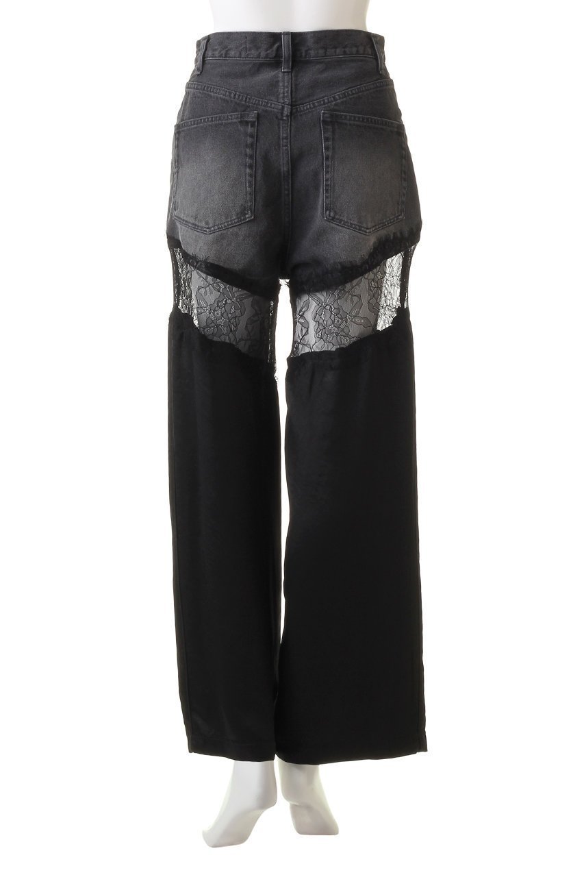 【プランク プロジェクト/PRANK PROJECT】のデニムレースブロッキングパンツ / Denim Lace Blocking Pants 人気、トレンドファッション・服の通販 founy(ファニー) 　ファッション　Fashion　レディースファッション　Fashion for Women　パンツ　Pants & Trousers　デニムパンツ・ジーンズ・美脚デニム　Denim Jeans & Pants　切替　Switching, Contrast Panel　サテン　Satin, Glossy Fabric　シルク　Silk, 100% Silk　ストライプ　Stripe, Striped Pattern　ストレッチ　Stretch, Stretchy Fabric　タイツ　Tights, Legwear　デニム　Denim, Jeans Material　レース　Lace, Lace Fabric　再入荷　Restock / Back in Stock　エレガント 上品　Elegant　other-4|ID: prp329100003478491 ipo3291000000032245214