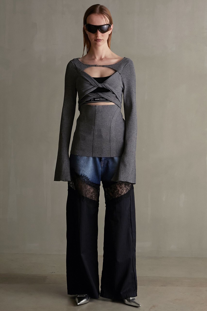 【プランク プロジェクト/PRANK PROJECT】のデニムレースブロッキングパンツ / Denim Lace Blocking Pants 人気、トレンドファッション・服の通販 founy(ファニー) 　ファッション　Fashion　レディースファッション　Fashion for Women　パンツ　Pants & Trousers　デニムパンツ・ジーンズ・美脚デニム　Denim Jeans & Pants　切替　Switching, Contrast Panel　サテン　Satin, Glossy Fabric　シルク　Silk, 100% Silk　ストライプ　Stripe, Striped Pattern　ストレッチ　Stretch, Stretchy Fabric　タイツ　Tights, Legwear　デニム　Denim, Jeans Material　レース　Lace, Lace Fabric　再入荷　Restock / Back in Stock　エレガント 上品　Elegant　other-6|ID: prp329100003478491 ipo3291000000032245216