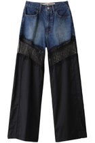 【プランク プロジェクト/PRANK PROJECT】のデニムレースブロッキングパンツ / Denim Lace Blocking Pants 人気、トレンドファッション・服の通販 founy(ファニー) ファッション Fashion レディースファッション Fashion for Women パンツ Pants & Trousers デニムパンツ・ジーンズ・美脚デニム Denim Jeans & Pants 切替 Switching, Contrast Panel サテン Satin, Glossy Fabric シルク Silk, 100% Silk ストライプ Stripe, Striped Pattern ストレッチ Stretch, Stretchy Fabric タイツ Tights, Legwear デニム Denim, Jeans Material レース Lace, Lace Fabric エレガント 上品 Elegant thumbnail BLU(ブルー)|ID: prp329100003478491 ipo3291000000035717205