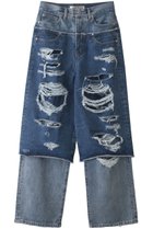 【プランク プロジェクト/PRANK PROJECT】のバイカラーダブルクラッシュデニム / Bicolor Double Crush Denim BLU(ブルー)|ID: prp329100003478494 ipo3291000000032829518