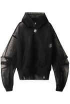 【プランク プロジェクト/PRANK PROJECT】のダブルフェイスメッシュオーバーフーディ / Double Face Mesh Over Hoodie 人気、トレンドファッション・服の通販 founy(ファニー) ファッション Fashion レディースファッション Fashion for Women トップス・カットソー Cut & Sew Tops シャツ・ブラウス・オフィスカジュアル Elegant Blouses & Button-Ups レディースパーカー・カジュアルフーディー Casual Hoodies & Sweatshirts ロングTシャツ・Tシャツ Longline T-Shirts & Tees スウェット・クルーネックトップス Sweatshirts & Crewnecks / Relaxed Fit Sweat Tops カットソー・ベーシックTシャツ Cut-and-Sewn Tops / Stretch Tees & Basics インナー Innerwear シアー Sheer, See-Through スリット Slit, Slit Detail チュール Tulip, Tulip Motif メッシュ Mesh, Net Fabric thumbnail BLK(ブラック)|ID: prp329100003478503 ipo3291000000032940237