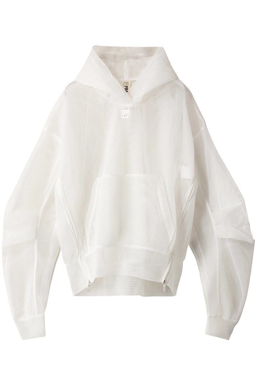 【プランク プロジェクト/PRANK PROJECT】のダブルフェイスメッシュオーバーフーディ / Double Face Mesh Over Hoodie インテリア・キッズ・メンズ・レディースファッション・服の通販 founy(ファニー) ファッション Fashion レディースファッション Fashion for Women トップス・カットソー Cut & Sew Tops シャツ・ブラウス・オフィスカジュアル Elegant Blouses & Button-Ups レディースパーカー・カジュアルフーディー Casual Hoodies & Sweatshirts ロングTシャツ・Tシャツ Longline T-Shirts & Tees スウェット・クルーネックトップス Sweatshirts & Crewnecks / Relaxed Fit Sweat Tops カットソー・ベーシックTシャツ Cut-and-Sewn Tops / Stretch Tees & Basics インナー Innerwear シアー Sheer, See-Through スリット Slit, Slit Detail チュール Tulip, Tulip Motif メッシュ Mesh, Net Fabric WHT(ホワイト)|ID: prp329100003478503 ipo3291000000032940247