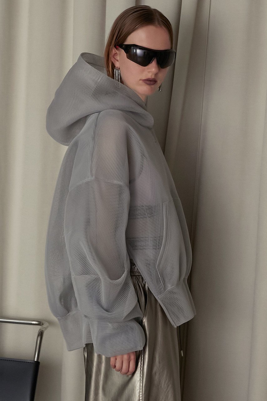 【プランク プロジェクト/PRANK PROJECT】のダブルフェイスメッシュオーバーフーディ / Double Face Mesh Over Hoodie 人気、トレンドファッション・服の通販 founy(ファニー) ファッション Fashion レディースファッション Fashion for Women トップス・カットソー Cut & Sew Tops シャツ・ブラウス・オフィスカジュアル Elegant Blouses & Button-Ups レディースパーカー・カジュアルフーディー Casual Hoodies & Sweatshirts ロングTシャツ・Tシャツ Longline T-Shirts & Tees スウェット・クルーネックトップス Sweatshirts & Crewnecks / Relaxed Fit Sweat Tops カットソー・ベーシックTシャツ Cut-and-Sewn Tops / Stretch Tees & Basics インナー Innerwear シアー Sheer, See-Through スリット Slit, Slit Detail チュール Tulip, Tulip Motif メッシュ Mesh, Net Fabric other-7|ID: prp329100003478503 ipo3291000000032940312