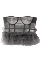 【プランク プロジェクト/PRANK PROJECT】のメッシュフリルチュールビスチェ / Mesh Frill Tulle Bustier 人気、トレンドファッション・服の通販 founy(ファニー) ファッション Fashion レディースファッション Fashion for Women アウター Coat / Outerwear Collection レディースジャケット・軽アウター Jackets おすすめ Recommended / Our Picks カットソー Cut and Sewn Top ジャケット Jacket, Outerwear スポーティ Sporty, Casual Athletic ダブル Double, Double-Breasted チュール Tulip, Tulip Motif ビスチェ Bustier, Corset Top フィット Fit, Slim Fit ベスト Vest, Waistcoat メッシュ Mesh, Net Fabric thumbnail GRY(グレー)|ID: prp329100003478514 ipo3291000000032966762