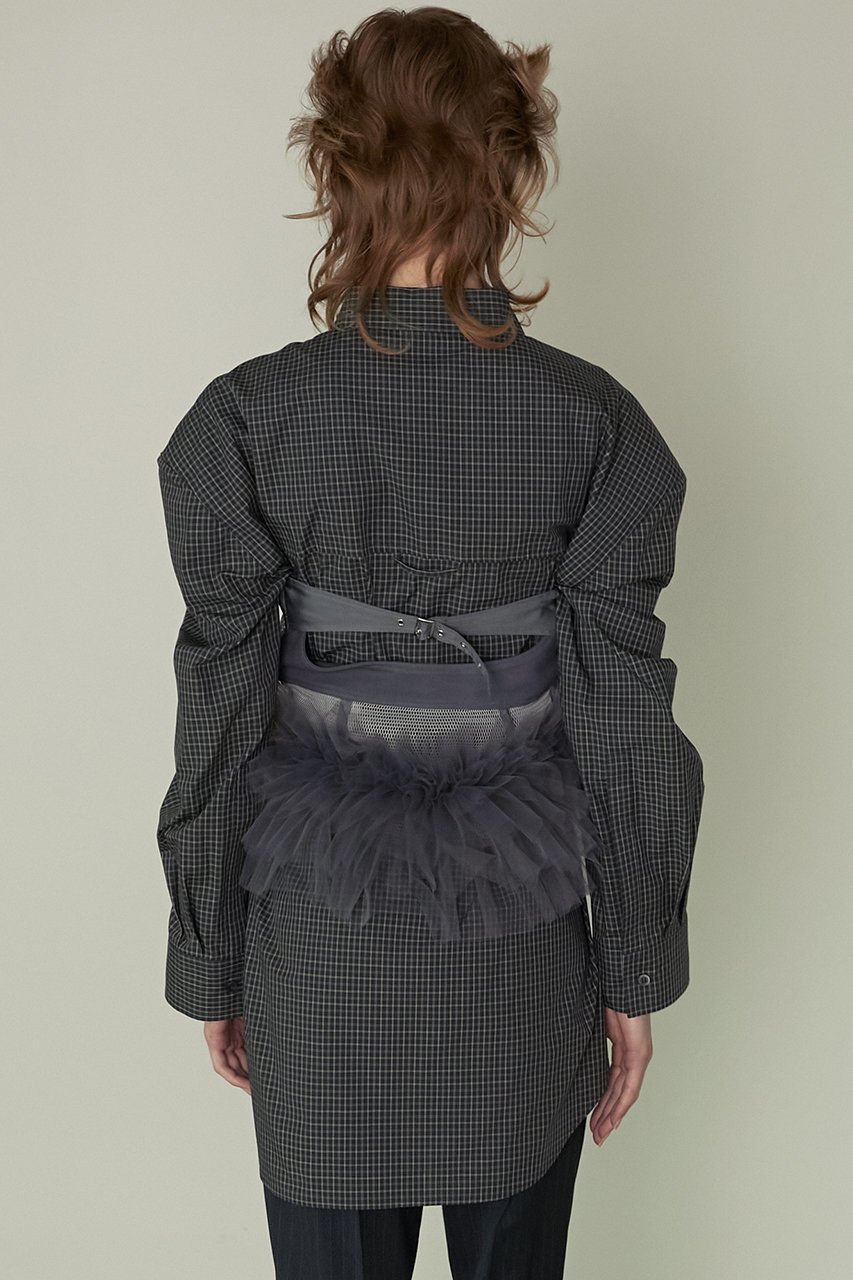 【プランク プロジェクト/PRANK PROJECT】のメッシュフリルチュールビスチェ / Mesh Frill Tulle Bustier 人気、トレンドファッション・服の通販 founy(ファニー) 　ファッション　Fashion　レディースファッション　Fashion for Women　アウター　Coat / Outerwear Collection　レディースジャケット・軽アウター　Jackets　おすすめ　Recommended / Our Picks　カットソー　Cut and Sewn Top　ジャケット　Jacket, Outerwear　スポーティ　Sporty, Casual Athletic　ダブル　Double, Double-Breasted　チュール　Tulip, Tulip Motif　ビスチェ　Bustier, Corset Top　フィット　Fit, Slim Fit　ベスト　Vest, Waistcoat　メッシュ　Mesh, Net Fabric　other-8|ID: prp329100003478514 ipo3291000000032966789