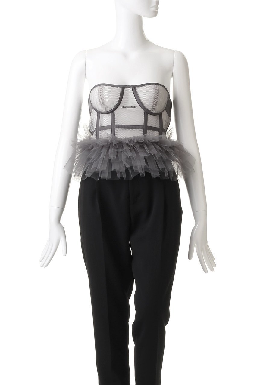 【プランク プロジェクト/PRANK PROJECT】のメッシュフリルチュールビスチェ / Mesh Frill Tulle Bustier 人気、トレンドファッション・服の通販 founy(ファニー) 　ファッション　Fashion　レディースファッション　Fashion for Women　アウター　Coat / Outerwear Collection　レディースジャケット・軽アウター　Jackets　おすすめ　Recommended / Our Picks　カットソー　Cut and Sewn Top　ジャケット　Jacket, Outerwear　スポーティ　Sporty, Casual Athletic　ダブル　Double, Double-Breasted　チュール　Tulip, Tulip Motif　ビスチェ　Bustier, Corset Top　フィット　Fit, Slim Fit　ベスト　Vest, Waistcoat　メッシュ　Mesh, Net Fabric　other-2|ID: prp329100003478514 ipo3291000000036062109