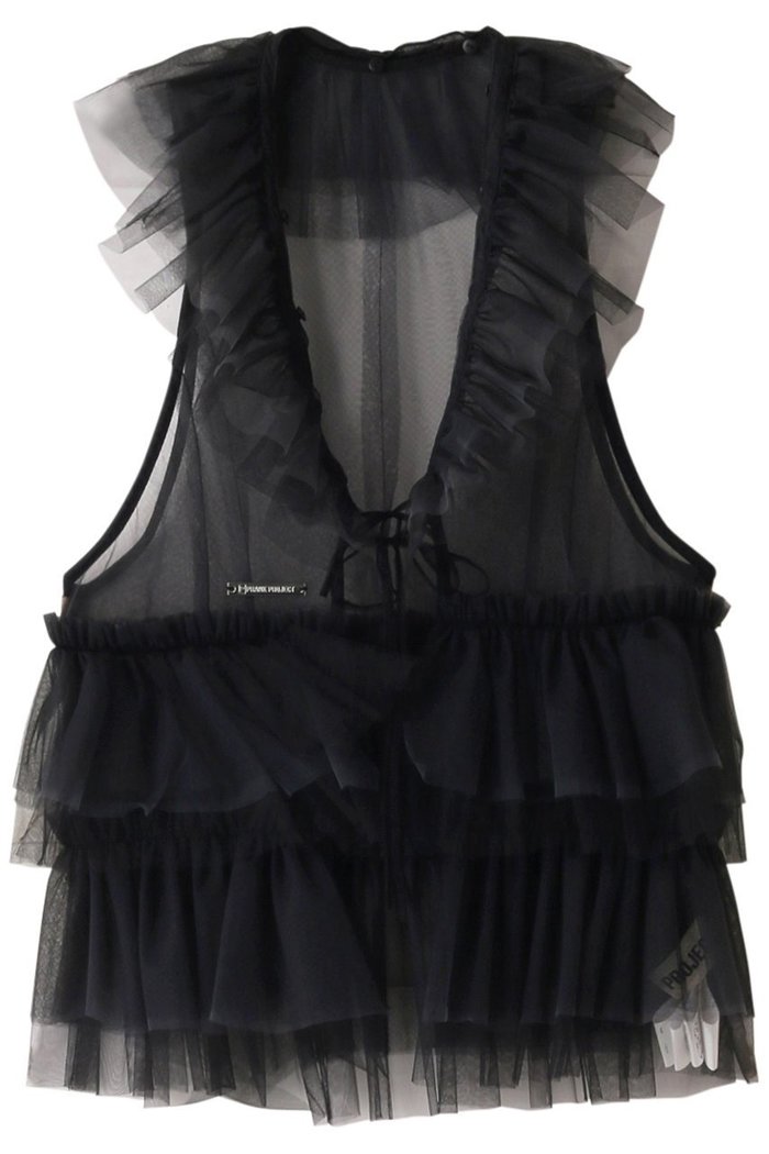 【プランク プロジェクト/PRANK PROJECT】のフリルチュールベスト / Frill Tulle Vest インテリア・キッズ・メンズ・レディースファッション・服の通販 founy(ファニー) https://founy.com/ ファッション Fashion レディースファッション WOMEN アウター Coat Outerwear ジャケット Jackets おすすめ Recommend ジャケット Jacket チュール Tulle ベスト Vest モダン Modern |ID: prp329100003478515 ipo3291000000029771487