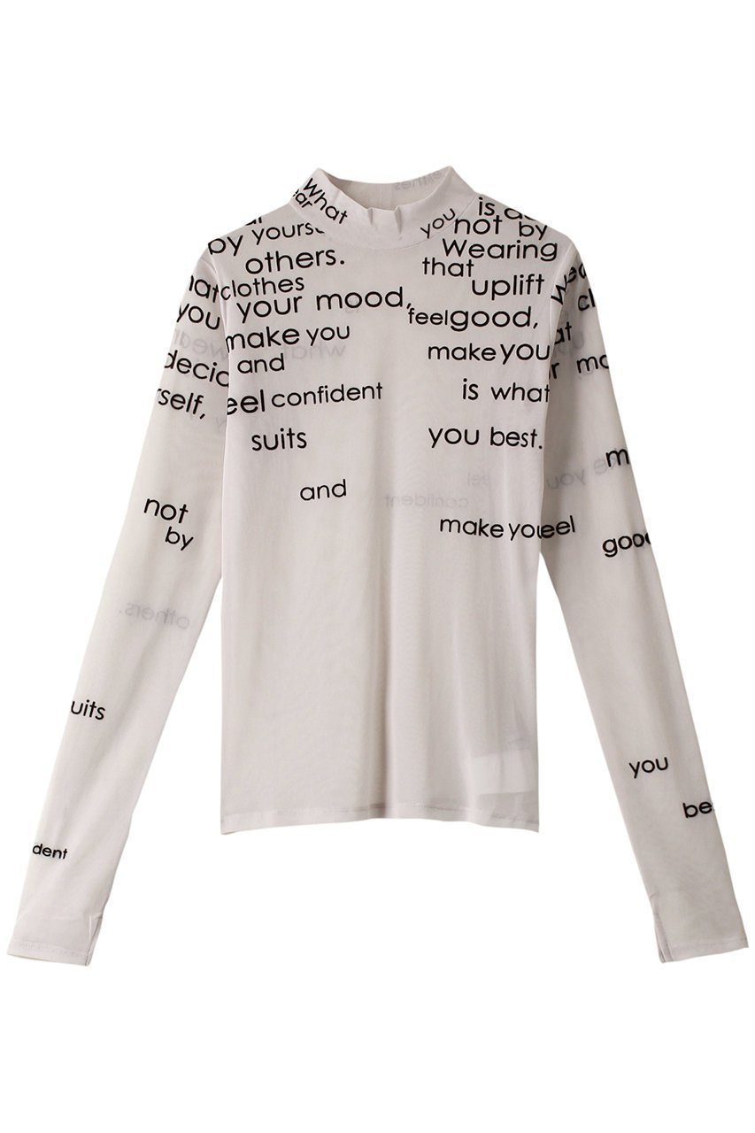 【メゾンスペシャル/MAISON SPECIAL】のフロッキープリントシアータートルネックトップ インテリア・キッズ・メンズ・レディースファッション・服の通販 founy(ファニー) 　ファッション　Fashion　レディースファッション　Fashion for Women　トップス・カットソー　Cut & Sew Tops　シャツ・ブラウス・オフィスカジュアル　Elegant Blouses & Button-Ups　ロングTシャツ・Tシャツ　Longline T-Shirts & Tees　カットソー・ベーシックTシャツ　Cut-and-Sewn Tops / Stretch Tees & Basics　タートルネック・ハイネックトップス　Turtlenecks & High-Neck Tops　インナー　Innerwear　グラフィック　Graphic, Graphic Design　シアー　Sheer, See-Through　スウェット / スエット　Sweatshirt, Sweatwear　スリーブ　Sleeve, Long Sleeve / Short Sleeve　チュール　Tulip, Tulip Motif　ロング　Long, Long-Length　WHT(ホワイト)|ID: prp329100003482389 ipo3291000000036668100