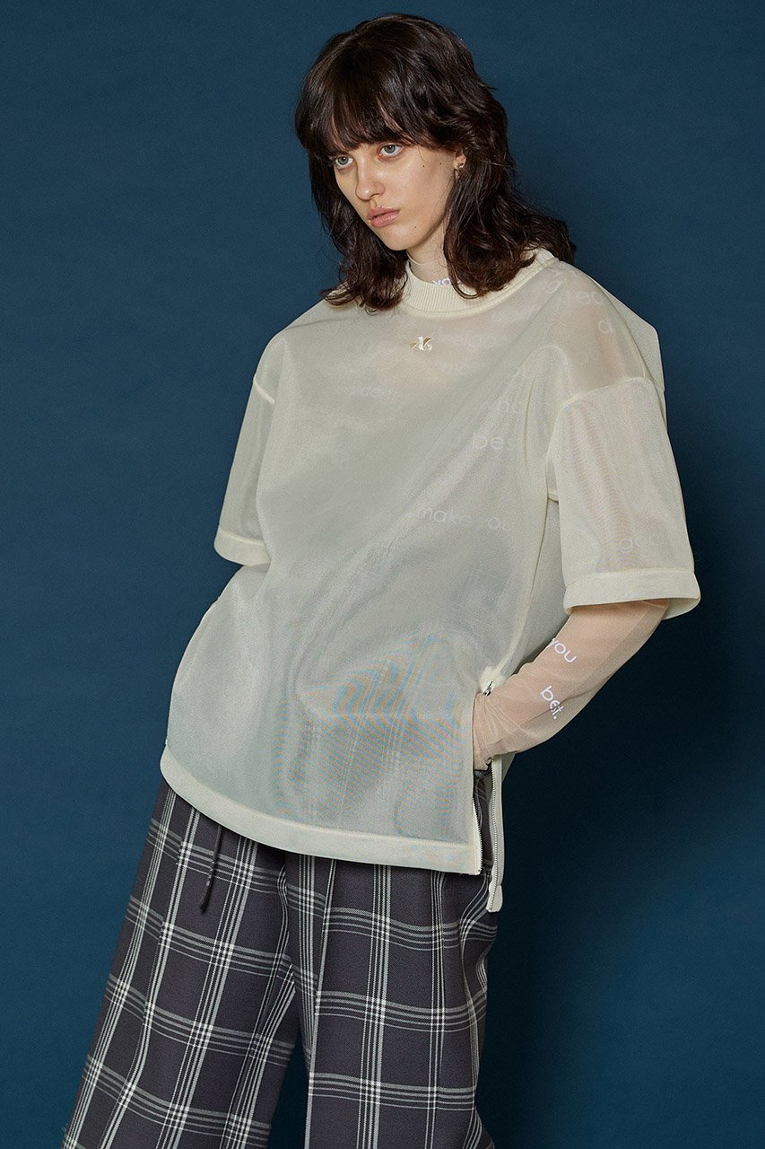 【メゾンスペシャル/MAISON SPECIAL】のフロッキープリントシアータートルネックトップ 人気、トレンドファッション・服の通販 founy(ファニー) 　ファッション　Fashion　レディースファッション　Fashion for Women　トップス・カットソー　Cut & Sew Tops　シャツ・ブラウス・オフィスカジュアル　Elegant Blouses & Button-Ups　ロングTシャツ・Tシャツ　Longline T-Shirts & Tees　カットソー・ベーシックTシャツ　Cut-and-Sewn Tops / Stretch Tees & Basics　タートルネック・ハイネックトップス　Turtlenecks & High-Neck Tops　インナー　Innerwear　グラフィック　Graphic, Graphic Design　シアー　Sheer, See-Through　スウェット / スエット　Sweatshirt, Sweatwear　スリーブ　Sleeve, Long Sleeve / Short Sleeve　チュール　Tulip, Tulip Motif　ロング　Long, Long-Length　other-6|ID: prp329100003482389 ipo3291000000036668110