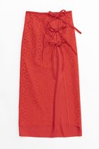 【メゾンスペシャル/MAISON SPECIAL】のフロッキーレースラップレイヤードスカート RED(レッド)|ID:prp329100003487746