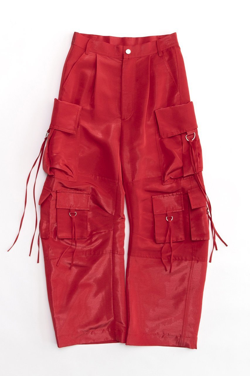 【メゾンスペシャル/MAISON SPECIAL】のサテンカーゴパンツ インテリア・キッズ・メンズ・レディースファッション・服の通販 founy(ファニー) 　ファッション　Fashion　レディースファッション　WOMEN　パンツ　Pants　カーゴパンツ　Cargo Pants　ポケット　Pocket　RED(レッド)|ID: prp329100003487750 ipo3291000000023065791