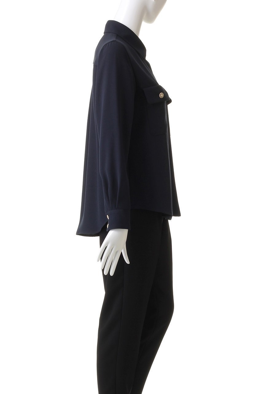 【エムダブリュー/MW】のバックサテン ビジューボタンブラウス 人気、トレンドファッション・服の通販 founy(ファニー) 　ファッション　Fashion　レディースファッション　Fashion for Women　トップス・カットソー　Cut & Sew Tops　シャツ・ブラウス・オフィスカジュアル　Elegant Blouses & Button-Ups　バッグ　Bags　エレガント 上品　Elegant　サテン　Satin, Glossy Fabric　スリーブ　Sleeve, Long Sleeve / Short Sleeve　ロング　Long, Long-Length　other-3|ID: prp329100003487781 ipo3291000000032860824