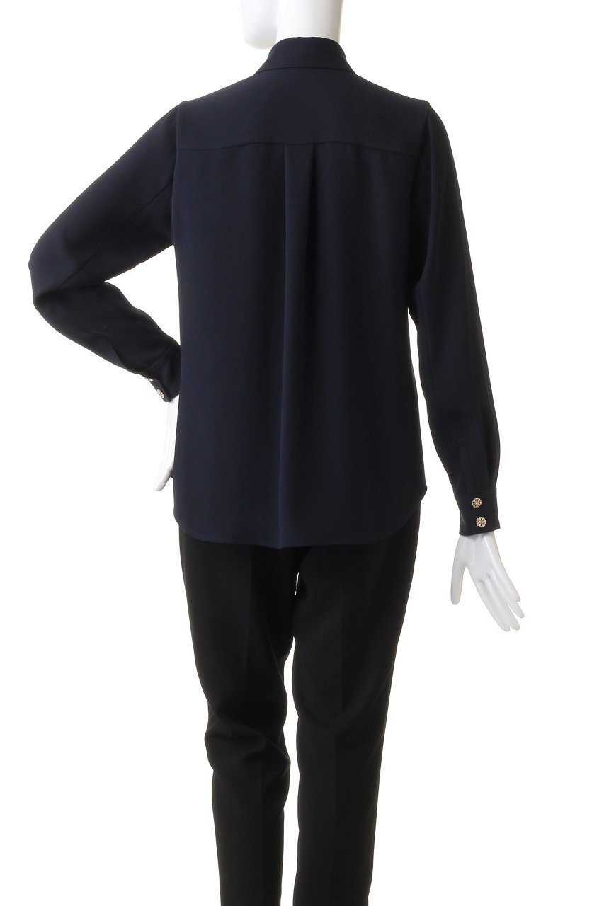 【エムダブリュー/MW】のバックサテン ビジューボタンブラウス 人気、トレンドファッション・服の通販 founy(ファニー) 　ファッション　Fashion　レディースファッション　Fashion for Women　トップス・カットソー　Cut & Sew Tops　シャツ・ブラウス・オフィスカジュアル　Elegant Blouses & Button-Ups　バッグ　Bags　エレガント 上品　Elegant　サテン　Satin, Glossy Fabric　スリーブ　Sleeve, Long Sleeve / Short Sleeve　ロング　Long, Long-Length　other-4|ID: prp329100003487781 ipo3291000000032860829