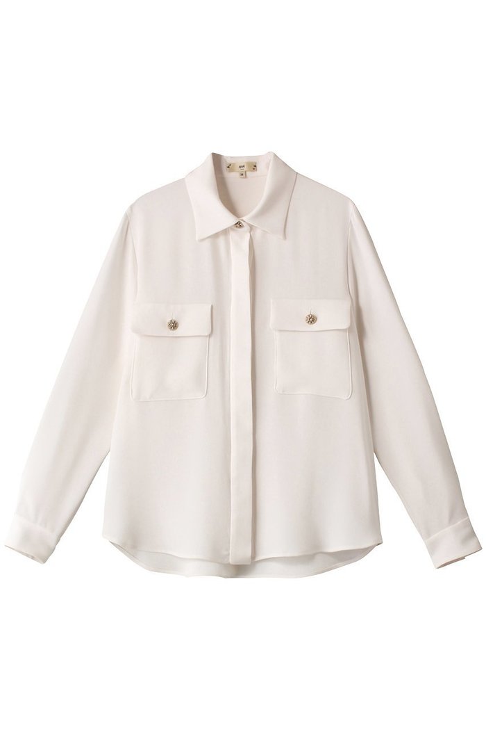 【エムダブリュー/MW】のバックサテン ビジューボタンブラウス インテリア・キッズ・メンズ・レディースファッション・服の通販 founy(ファニー) https://founy.com/ ファッション Fashion レディースファッション Fashion for Women トップス・カットソー Cut & Sew Tops シャツ・ブラウス・オフィスカジュアル Elegant Blouses & Button-Ups バッグ Bags エレガント 上品 Elegant サテン Satin, Glossy Fabric スリーブ Sleeve, Long Sleeve / Short Sleeve ロング Long, Long-Length |ID: prp329100003487781 ipo3291000000035822777