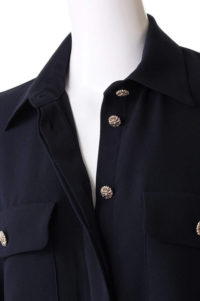 【エムダブリュー/MW】のバックサテン ビジューボタンブラウス 人気、トレンドファッション・服の通販 founy(ファニー) 　ファッション　Fashion　レディースファッション　Fashion for Women　トップス・カットソー　Cut & Sew Tops　シャツ・ブラウス・オフィスカジュアル　Elegant Blouses & Button-Ups　バッグ　Bags　エレガント 上品　Elegant　サテン　Satin, Glossy Fabric　スリーブ　Sleeve, Long Sleeve / Short Sleeve　ロング　Long, Long-Length　other-6|ID: prp329100003487781 ipo3291000000035822785