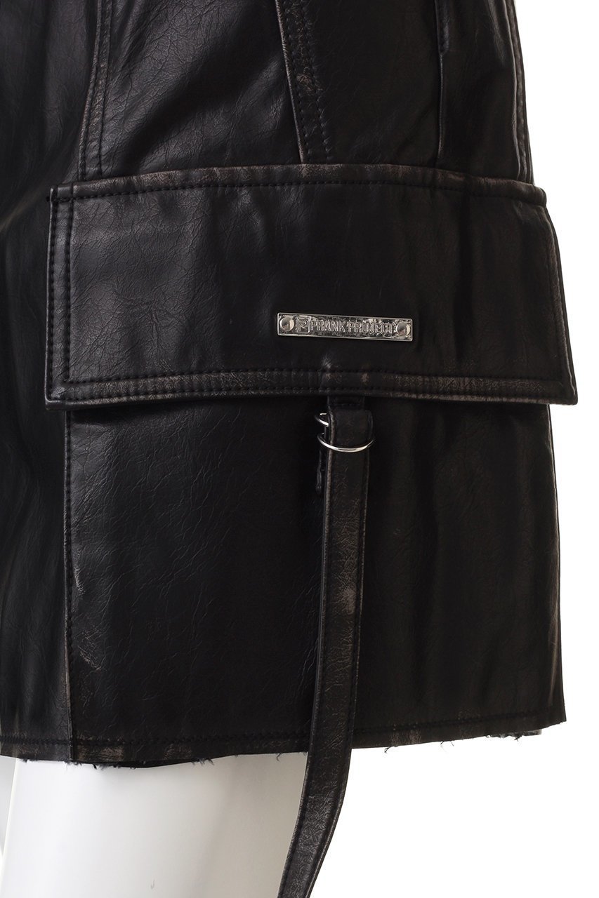 【プランク プロジェクト/PRANK PROJECT】のヴィンテージヴィーガンレザーミニスカート / Vintage Vegan Leather Mini Skirt 人気、トレンドファッション・服の通販 founy(ファニー) 　ファッション　Fashion　レディースファッション　Fashion for Women　スカート　Skirts　ミニスカート　Mini Skirts　おすすめ　Recommended / Our Picks　ウォッシュ　Washed Finish　ジャケット　Jacket, Outerwear　トレンド　Trend, Trending Now　フェイクレザー　Faux Leather, PU Leather　マニッシュ　Mannish, Boyish　ミニスカート　Mini Skirt, Short Skirt　other-6|ID: prp329100003487788 ipo3291000000032934831