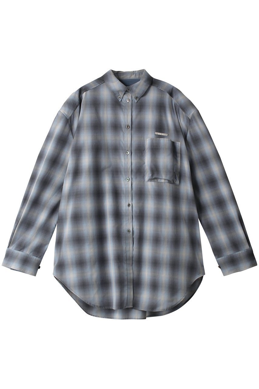 【プランク プロジェクト/PRANK PROJECT】のパワショルビッグシャツ / Power Shoulder Big Shirt インテリア・キッズ・メンズ・レディースファッション・服の通販 founy(ファニー) 　ファッション　Fashion　レディースファッション　Fashion for Women　トップス・カットソー　Cut & Sew Tops　シャツ・ブラウス・オフィスカジュアル　Elegant Blouses & Button-Ups　ユニセックス　Unisex, Genderless　おすすめ　Recommended / Our Picks　インナー　Innerwear　キャミソール　Camisole, Spaghetti Strap Top　ショルダー　Shoulder, Shoulder Strap　ジャケット　Jacket, Outerwear　スリーブ　Sleeve, Long Sleeve / Short Sleeve　デニム　Denim, Jeans Material　ロング　Long, Long-Length　ワイド　Wide, Wide Fit　夏　Summer　羽織　Haori, Light Jacket　BLU(ブルー)|ID: prp329100003487792 ipo3291000000034422358