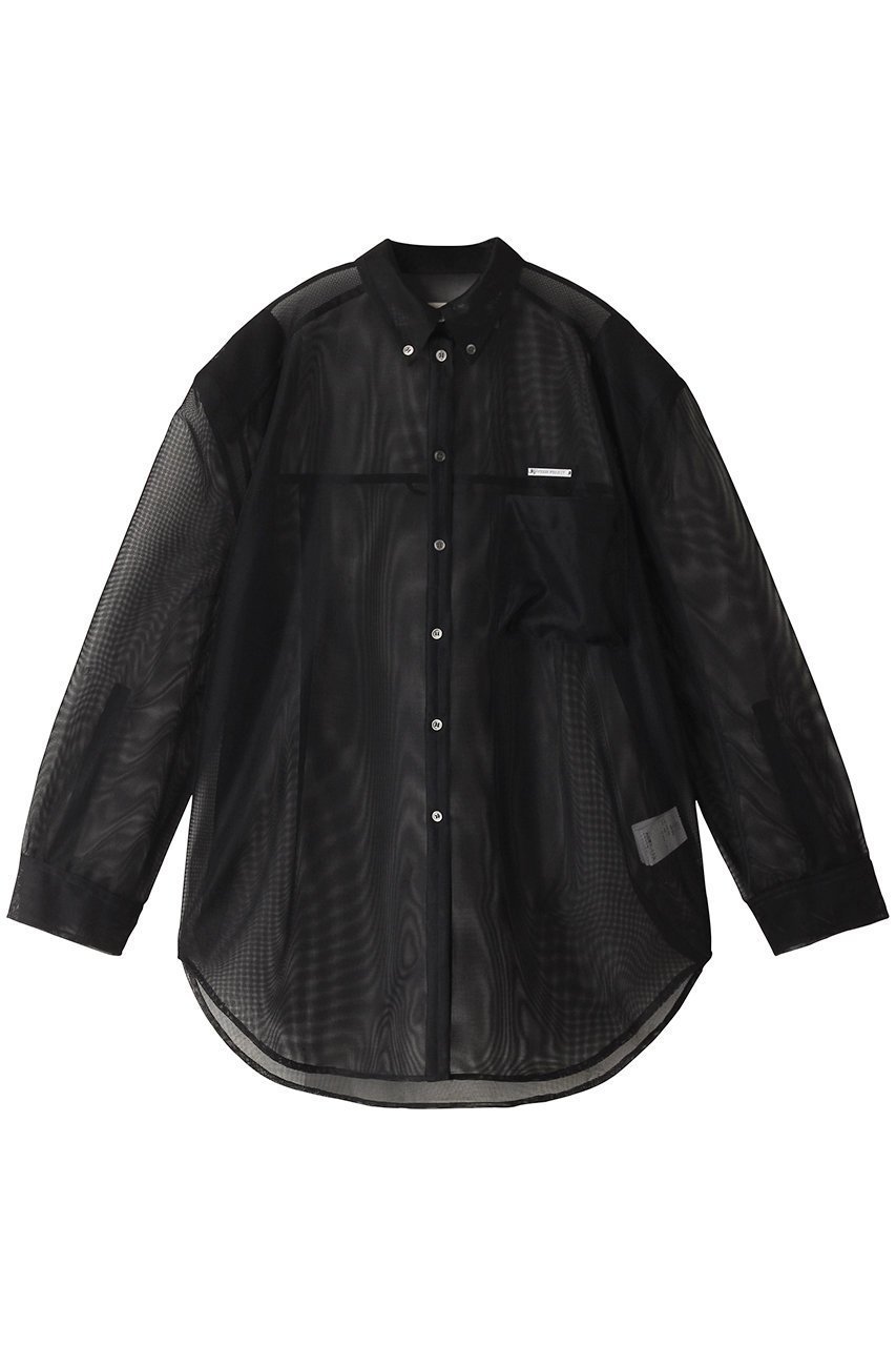 【プランク プロジェクト/PRANK PROJECT】のパワショルビッグシャツ / Power Shoulder Big Shirt インテリア・キッズ・メンズ・レディースファッション・服の通販 founy(ファニー) 　ファッション　Fashion　レディースファッション　Fashion for Women　トップス・カットソー　Cut & Sew Tops　シャツ・ブラウス・オフィスカジュアル　Elegant Blouses & Button-Ups　ユニセックス　Unisex, Genderless　おすすめ　Recommended / Our Picks　インナー　Innerwear　キャミソール　Camisole, Spaghetti Strap Top　ショルダー　Shoulder, Shoulder Strap　ジャケット　Jacket, Outerwear　スリーブ　Sleeve, Long Sleeve / Short Sleeve　デニム　Denim, Jeans Material　ロング　Long, Long-Length　ワイド　Wide, Wide Fit　夏　Summer　羽織　Haori, Light Jacket　BLK(ブラック)|ID: prp329100003487792 ipo3291000000034422359