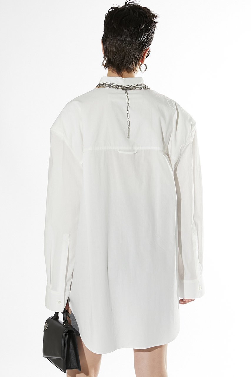 【プランク プロジェクト/PRANK PROJECT】のパワショルビッグシャツ / Power Shoulder Big Shirt 人気、トレンドファッション・服の通販 founy(ファニー) 　ファッション　Fashion　レディースファッション　Fashion for Women　トップス・カットソー　Cut & Sew Tops　シャツ・ブラウス・オフィスカジュアル　Elegant Blouses & Button-Ups　ユニセックス　Unisex, Genderless　おすすめ　Recommended / Our Picks　インナー　Innerwear　キャミソール　Camisole, Spaghetti Strap Top　ショルダー　Shoulder, Shoulder Strap　ジャケット　Jacket, Outerwear　スリーブ　Sleeve, Long Sleeve / Short Sleeve　デニム　Denim, Jeans Material　ロング　Long, Long-Length　ワイド　Wide, Wide Fit　夏　Summer　羽織　Haori, Light Jacket　other-8|ID: prp329100003487792 ipo3291000000034422367