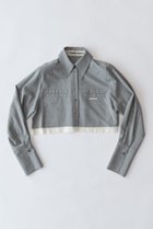 【プランク プロジェクト/PRANK PROJECT】のマルチファブリックショートシャツ / Multi Fabric Short Shirt GRY(グレー)|ID:prp329100003487800