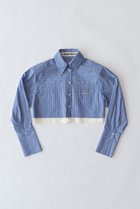 【プランク プロジェクト/PRANK PROJECT】のマルチファブリックショートシャツ / Multi Fabric Short Shirt BLU(ブルー)|ID:prp329100003487800