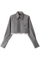 【プランク プロジェクト/PRANK PROJECT】のマルチファブリックショートシャツ / Multi Fabric Short Shirt 人気、トレンドファッション・服の通販 founy(ファニー) ファッション Fashion レディースファッション Fashion for Women トップス・カットソー Cut & Sew Tops シャツ・ブラウス・オフィスカジュアル Elegant Blouses & Button-Ups ロングTシャツ・Tシャツ Longline T-Shirts & Tees カフス Cuff Design キュプラ Cupro, Eco Fabric ショルダー Shoulder, Shoulder Strap ショート Short, Short Length ストライプ Stripe, Striped Pattern スリット Slit, Slit Detail スリーブ Sleeve, Long Sleeve / Short Sleeve ロング Long, Long-Length thumbnail GRY(グレー)|ID: prp329100003487800 ipo3291000000032936785