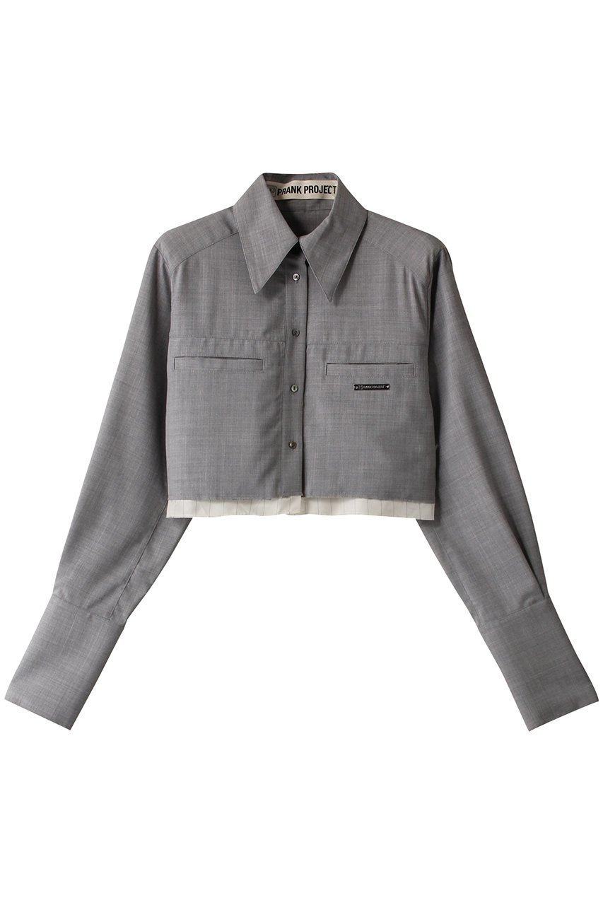 【プランク プロジェクト/PRANK PROJECT】のマルチファブリックショートシャツ / Multi Fabric Short Shirt インテリア・キッズ・メンズ・レディースファッション・服の通販 founy(ファニー) ファッション Fashion レディースファッション Fashion for Women トップス・カットソー Cut & Sew Tops シャツ・ブラウス・オフィスカジュアル Elegant Blouses & Button-Ups ロングTシャツ・Tシャツ Longline T-Shirts & Tees カフス Cuff Design キュプラ Cupro, Eco Fabric ショルダー Shoulder, Shoulder Strap ショート Short, Short Length ストライプ Stripe, Striped Pattern スリット Slit, Slit Detail スリーブ Sleeve, Long Sleeve / Short Sleeve ロング Long, Long-Length GRY(グレー)|ID: prp329100003487800 ipo3291000000032936785