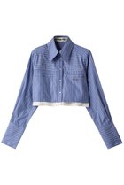 【プランク プロジェクト/PRANK PROJECT】のマルチファブリックショートシャツ / Multi Fabric Short Shirt 人気、トレンドファッション・服の通販 founy(ファニー) ファッション Fashion レディースファッション Fashion for Women トップス・カットソー Cut & Sew Tops シャツ・ブラウス・オフィスカジュアル Elegant Blouses & Button-Ups ロングTシャツ・Tシャツ Longline T-Shirts & Tees カフス Cuff Design キュプラ Cupro, Eco Fabric ショルダー Shoulder, Shoulder Strap ショート Short, Short Length ストライプ Stripe, Striped Pattern スリット Slit, Slit Detail スリーブ Sleeve, Long Sleeve / Short Sleeve ロング Long, Long-Length thumbnail BLU(ブルー)|ID: prp329100003487800 ipo3291000000032936792
