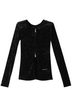 【プランク プロジェクト/PRANK PROJECT】のクラッシュベロアパワーショルダー2WAYトップ / Crashed Velor Power Shoulder 2WAY Top 人気、トレンドファッション・服の通販 founy(ファニー) ファッション Fashion レディースファッション Fashion for Women トップス・カットソー Cut & Sew Tops シャツ・ブラウス・オフィスカジュアル Elegant Blouses & Button-Ups ベロアトップス Velour Tops / Velvet-Look Items クラッシュ Distressed, Crashed Style シンプル Simple, Minimal ストレッチ Stretch, Stretchy Fabric スリーブ Sleeve, Long Sleeve / Short Sleeve ベロア Velour, Soft Velvet ロング Long, Long-Length 秋 Autumn 羽織 Haori, Light Jacket thumbnail BLK(ブラック)|ID: prp329100003487801 ipo3291000000036725862