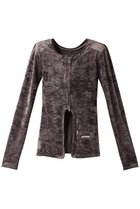 【プランク プロジェクト/PRANK PROJECT】のクラッシュベロアパワーショルダー2WAYトップ / Crashed Velor Power Shoulder 2WAY Top 人気、トレンドファッション・服の通販 founy(ファニー) ファッション Fashion レディースファッション Fashion for Women トップス・カットソー Cut & Sew Tops シャツ・ブラウス・オフィスカジュアル Elegant Blouses & Button-Ups ベロアトップス Velour Tops / Velvet-Look Items クラッシュ Distressed, Crashed Style シンプル Simple, Minimal ストレッチ Stretch, Stretchy Fabric スリーブ Sleeve, Long Sleeve / Short Sleeve ベロア Velour, Soft Velvet ロング Long, Long-Length 秋 Autumn 羽織 Haori, Light Jacket thumbnail GRY(グレー)|ID: prp329100003487801 ipo3291000000036725863