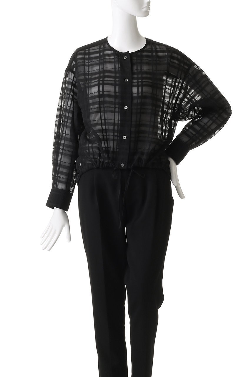 【エリオポール/heliopole】のドローストリングシャツ 人気、トレンドファッション・服の通販 founy(ファニー) 　ファッション　Fashion　レディースファッション　Fashion for Women　トップス・カットソー　Cut & Sew Tops　シャツ・ブラウス・オフィスカジュアル　Elegant Blouses & Button-Ups　スリーブ　Sleeve, Long Sleeve / Short Sleeve　チェック　Check, Plaid, Tartan　ロング　Long, Long-Length　other-6|ID: prp329100003492325 ipo3291000000032837236