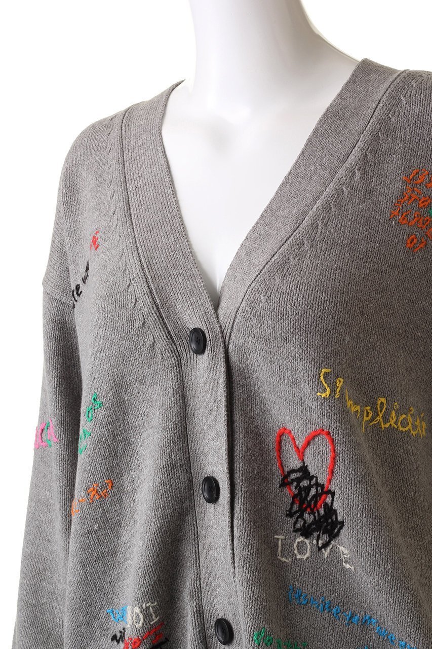 【メゾンスペシャル/MAISON SPECIAL】のライフワードエンブロイダリーニットカーディガン 人気、トレンドファッション・服の通販 founy(ファニー) 　ファッション　Fashion　レディースファッション　Fashion for Women　トップス・カットソー　Cut & Sew Tops　ニット　Knit Tops & Sweaters　カーディガン・羽織り　Layered Style Cardigans　おすすめ　Recommended / Our Picks　カーディガン　Cardigan, Knitwear　ガーリー　Girly, Feminine Style　モチーフ　Motif, Design Theme　other-5|ID: prp329100003495977 ipo3291000000034909954