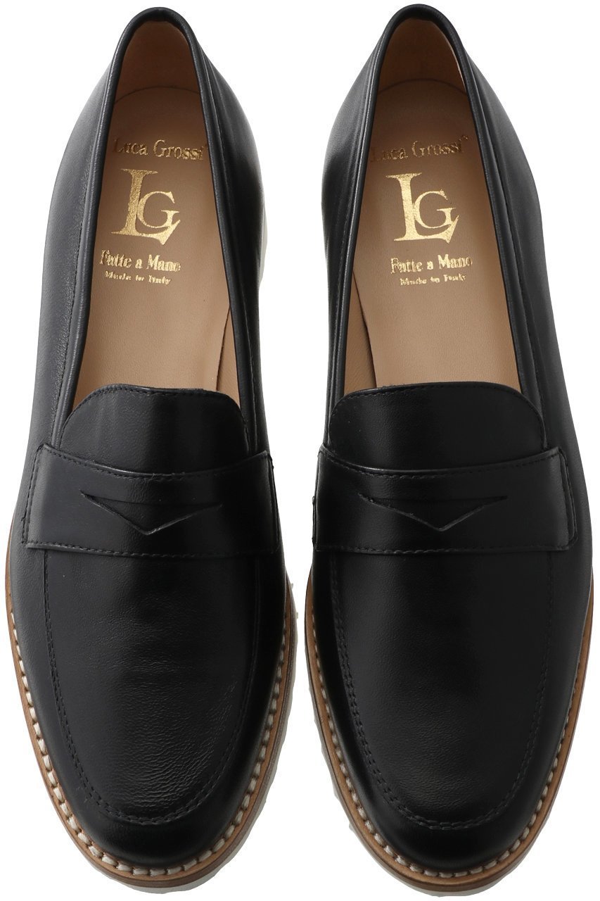 【ルカグロッシ/LucaGrossi】のコインローファー インテリア・キッズ・メンズ・レディースファッション・服の通販 founy(ファニー) 　ファッション　Fashion　レディースファッション　Ladies' Fashion Online　アーモンドトゥ　Almond Toe　シューズ　Shoes　トレンド　Trend　フラット　Flat　ベーシック　Basic　エレガント 上品　Elegant　再入荷　Restock/Back In Stock/Re Arrival　ブラック|ID: prp329100003497240 ipo3291000000032629854