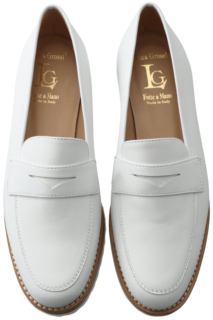 【ルカグロッシ/LucaGrossi】のコインローファー インテリア・キッズ・メンズ・レディースファッション・服の通販 founy(ファニー) 　ファッション　Fashion　レディースファッション　Ladies' Fashion Online　アーモンドトゥ　Almond Toe　シューズ　Shoes　トレンド　Trend　フラット　Flat　ベーシック　Basic　エレガント 上品　Elegant　再入荷　Restock/Back In Stock/Re Arrival　ホワイト|ID: prp329100003497240 ipo3291000000032629856